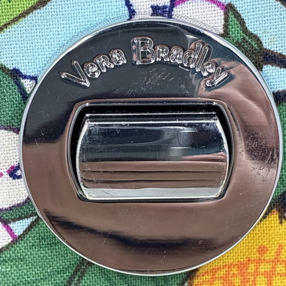 Vera Bradley Lemon Grove Turnlock Wallet Teal, Yellow, Leaves, Ladybug,‎ Flowers - Picture 6 of 9